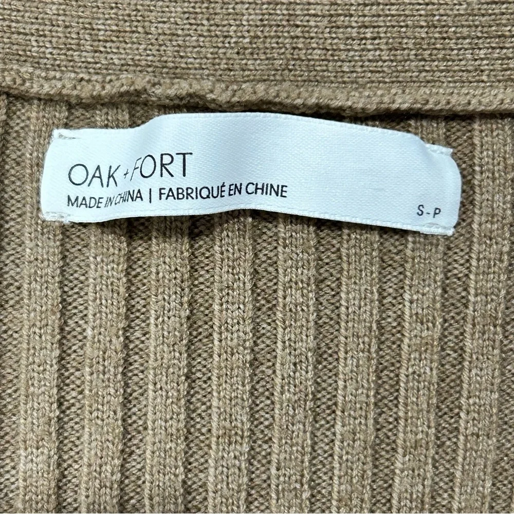 OAK + FORT Lead Gray Puffy Shoulder Cardigan in Women’s Size Small - Picture 5 of 6